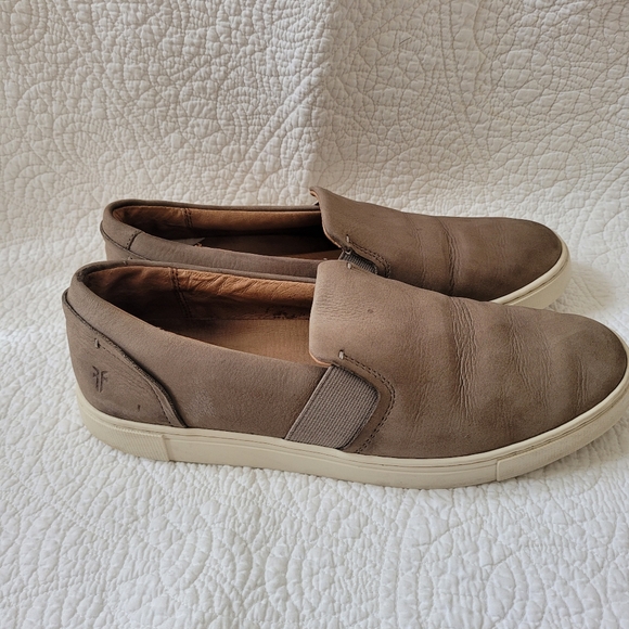 Frye Ivy Suede Leather Slip On Casual Women's Sneakers Shoes Grey Sz 8 - Picture 4 of 8